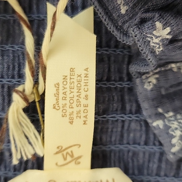 Matilda Jane Womens Blue White Floral Flutter Top Sz Med New With Tags - Picture 5 of 5